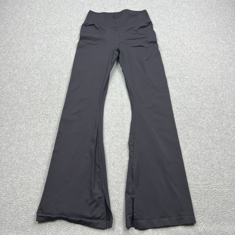 Fabletics Flare Pant Womens Medium Black* High-Waisted Sleek Seamless Slit Hem
